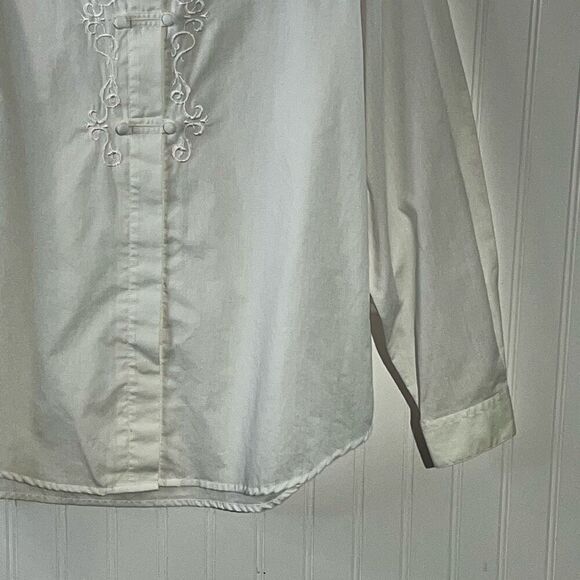 VTG Laura & Jayne Collar Button Down Blouse Women 14 White Prairie Victorian - Picture 5 of 11